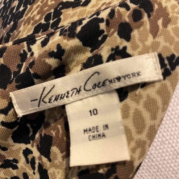 Kenneth Cole Animal Print Crew Neck Midi Dress - Picture 4 of 4